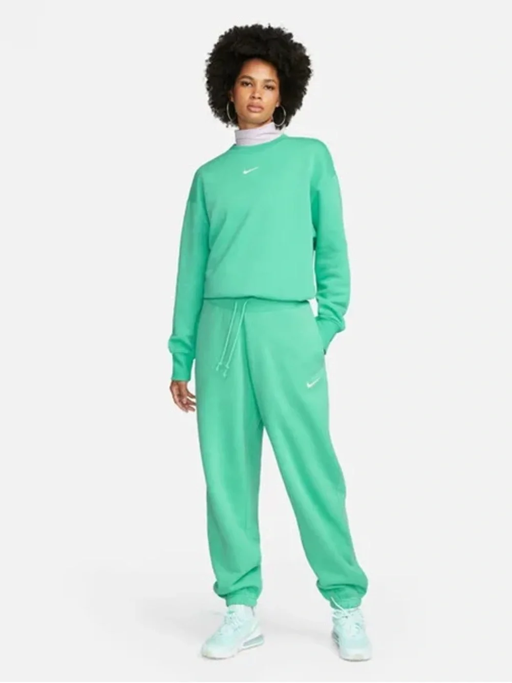 Nike Phoenix Plush Fleece High-Rise Sweatpant Jogger Light Menta Turquoise